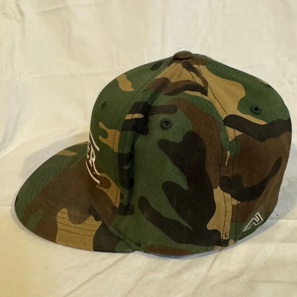 Pacific Headwear 8D5 D-Series Camo Hat Serber Fitted Cap Woodland Camouflage SM